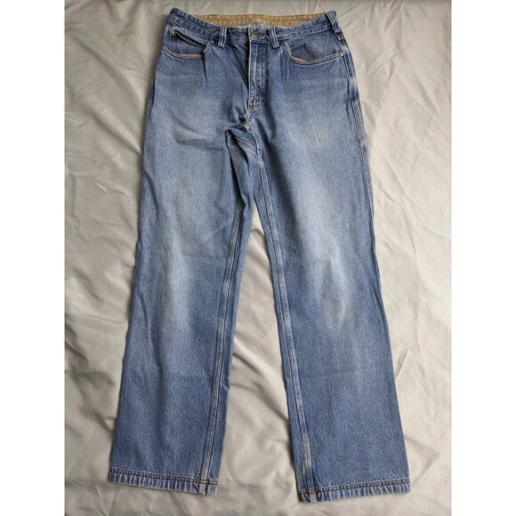 Duluth Trading Jeans Blue Light Wash Heavyweight 100% Cotton Mens Size 32X34 - Picture 1 of 10